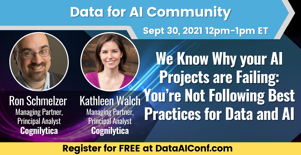 September AI in Government -- We Know Why your AI Projects are Failing: You’re Not Following Best Practices for Data and AI, Online Event
