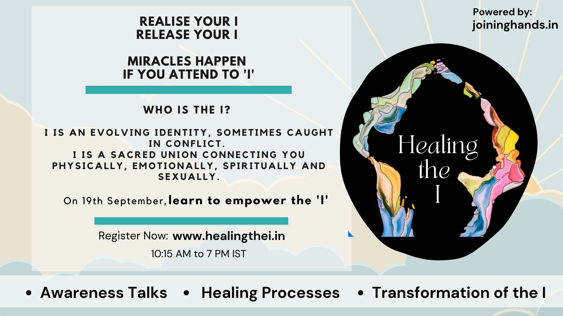 Healing the I : A one-day awareness event, followed by a week of healing workshops, Online Event