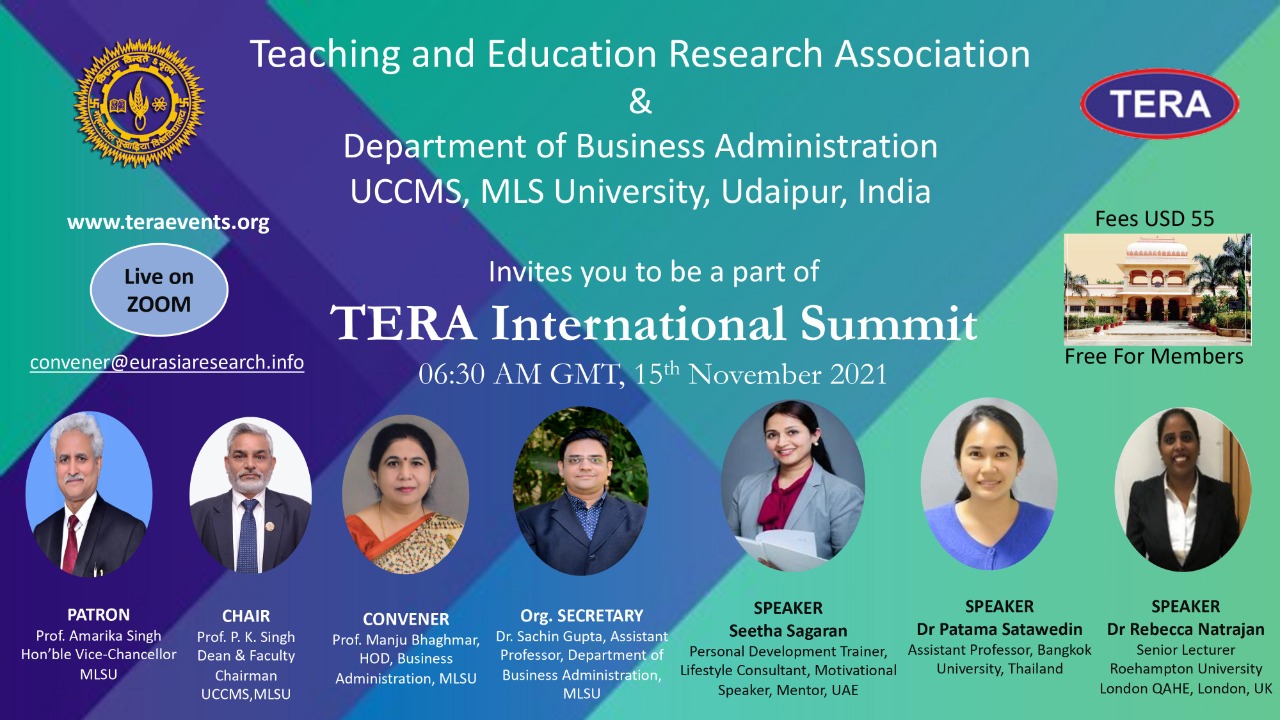 TERA International Summit 15th November 2021, Online Event