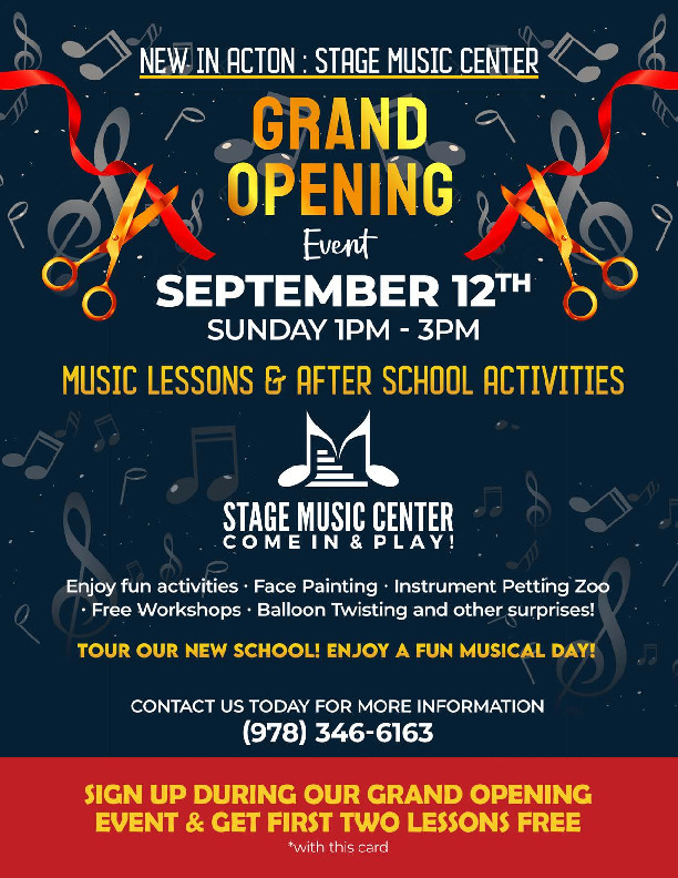 GRAND OPENING of Stage Music Center in Acton, Acton, Massachusetts, United States