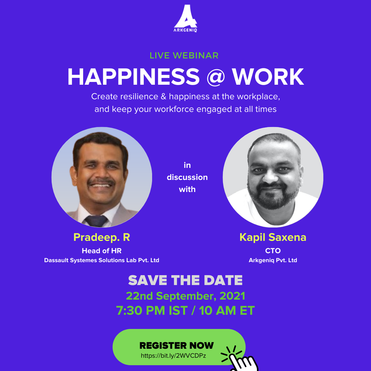Happiness @ Workplace, Online Event