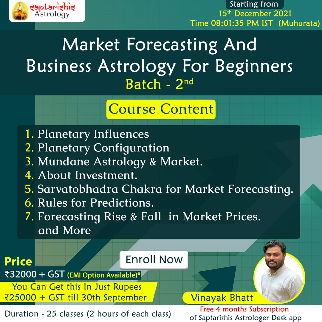 Financial astrology predictions business astrology for Beginners by vinayak bhatt, Online Event