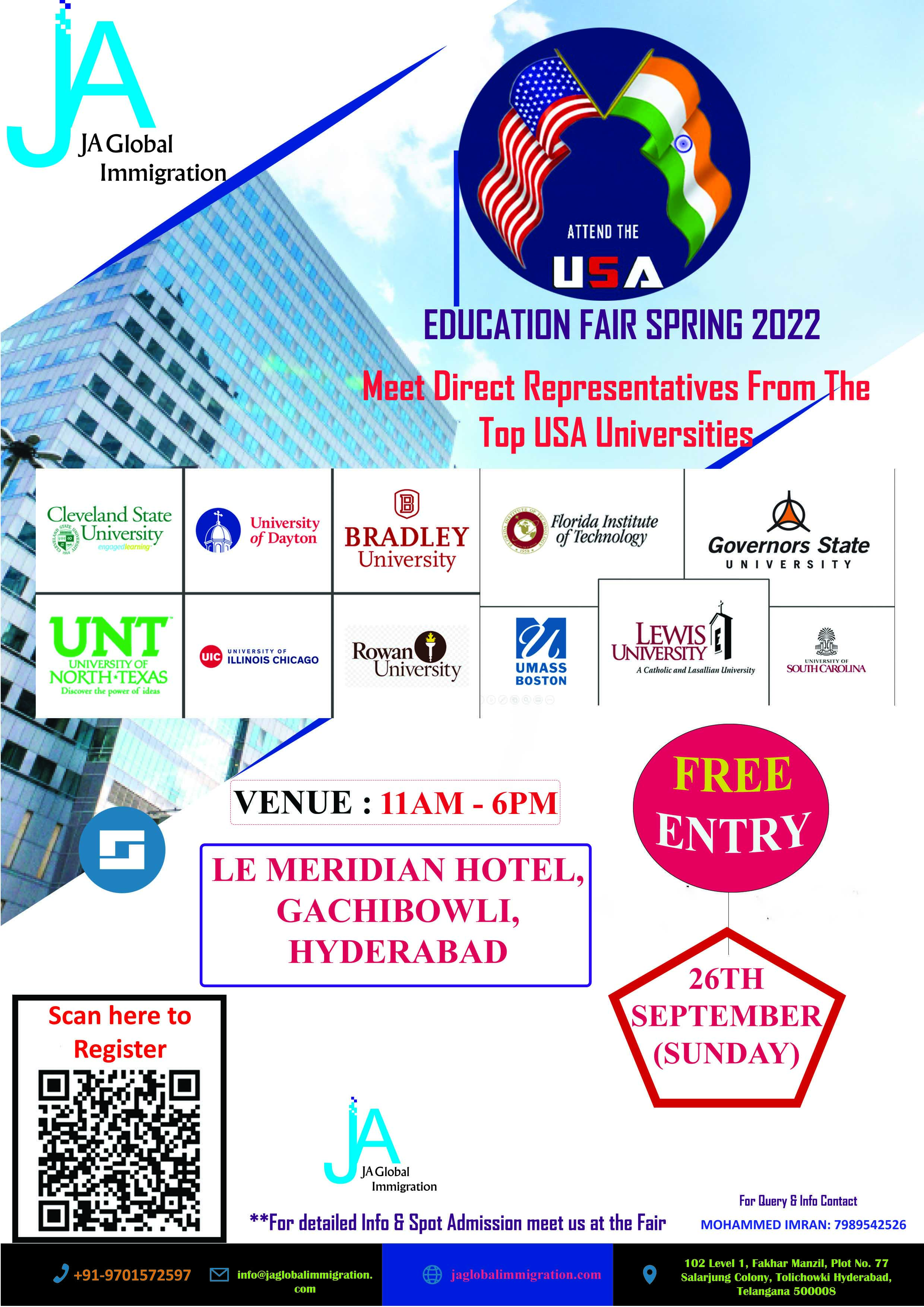 USA Education Fair Spring 2022, Hyderabad, Telangana, India