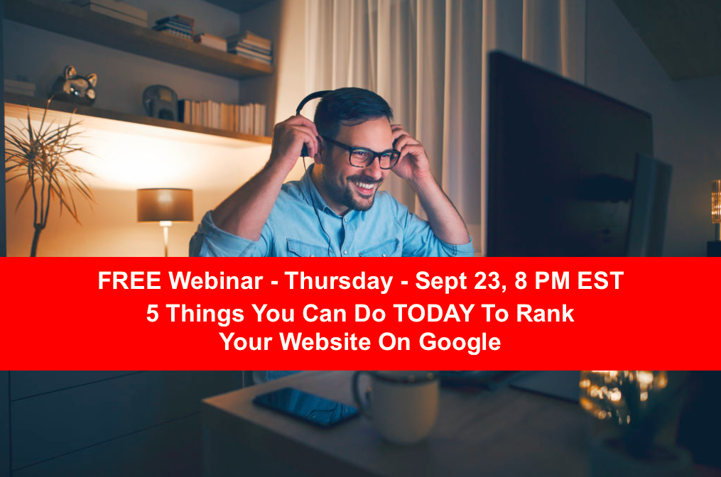 5 Things You Can Do Today to Rank Your Website on Google, Online Event