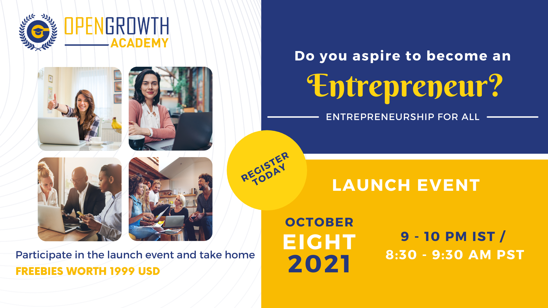 OpenGrowth Academy Launch | Entrepreneurship For All, Online Event