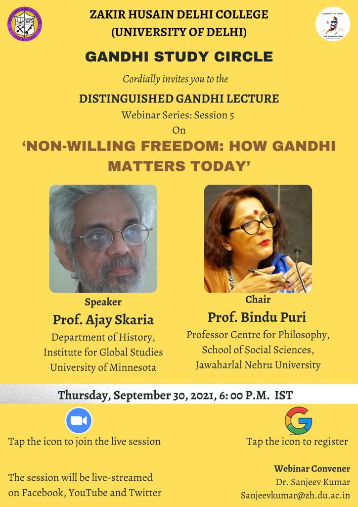 Non-willing Freedom: How Gandhi Matters Today, Online Event