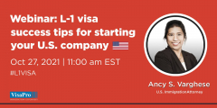 Webinar: Starting A US Company AS A Non-US Citizen Using L-1 Visa or E Visa