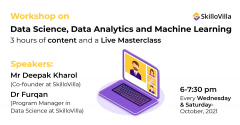 Workshop on Data Science, Data Analytics and Machine Learning