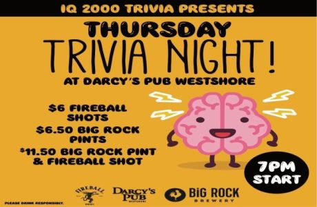 Thursday Night Trivia at Darcy's Pub Westshore, Victoria, British Columbia, Canada