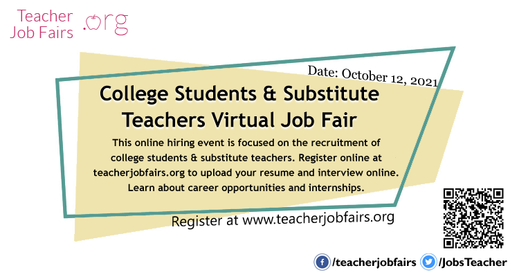 College Students & Substitute Teachers Virtual Job Fair, Online Event