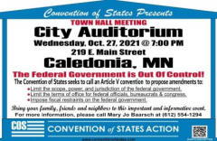 Caledonia Convention of States Town Hall Oct. 27, 7pm