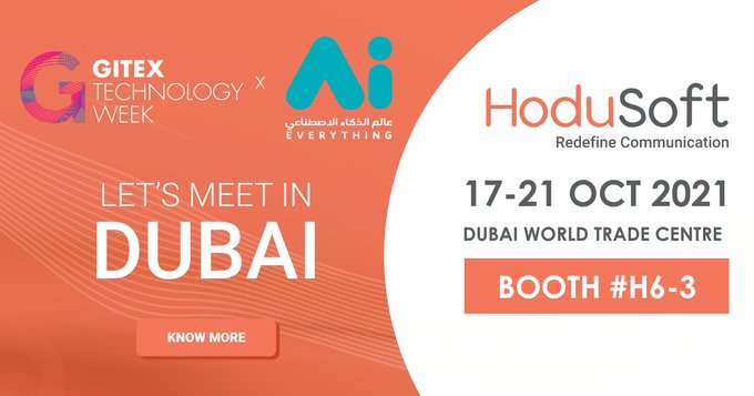 HoduSoft to exhibit innovative Unified Communications Software at GITEX 2021, Dubai world Trade Center, Dubai, United Arab Emirates