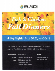 Fall Fish and Chicken Dinners