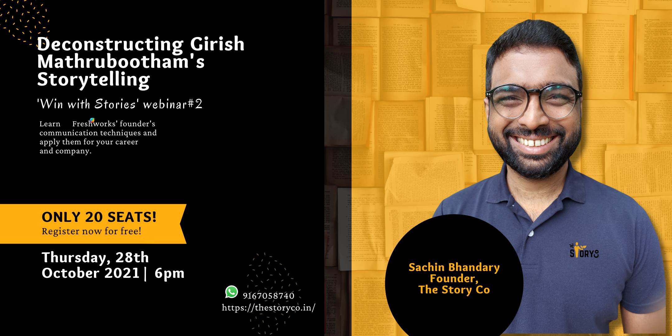 Deconstructing Girish Mathrubootham's Storytelling: 'Win with Stories' webinar#2, Online Event