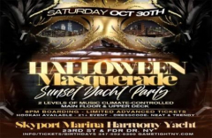 NYC Halloween Masquerade Saturday Harmony Sunset Yacht Party at Skyport Marina