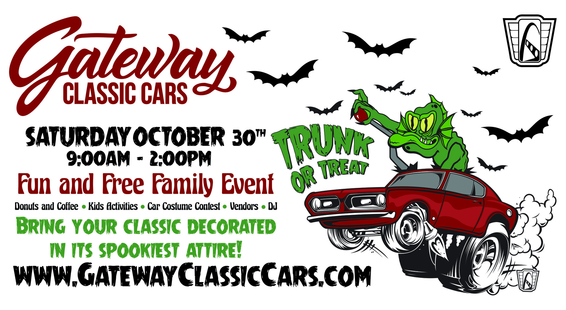 Trunk or Treat - Caffeine and Chrome-Classic Cars and Coffee at Gateway Classic Cars of Chicago, Crete, Illinois, United States