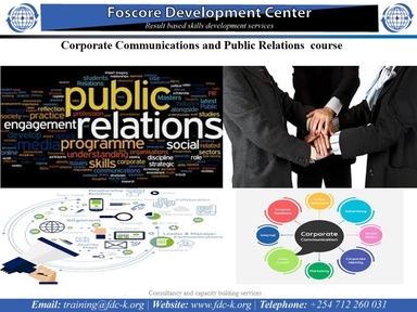 Corporate Communications and Public Relations course, Nairobi, Nairobi County,Nairobi,Kenya