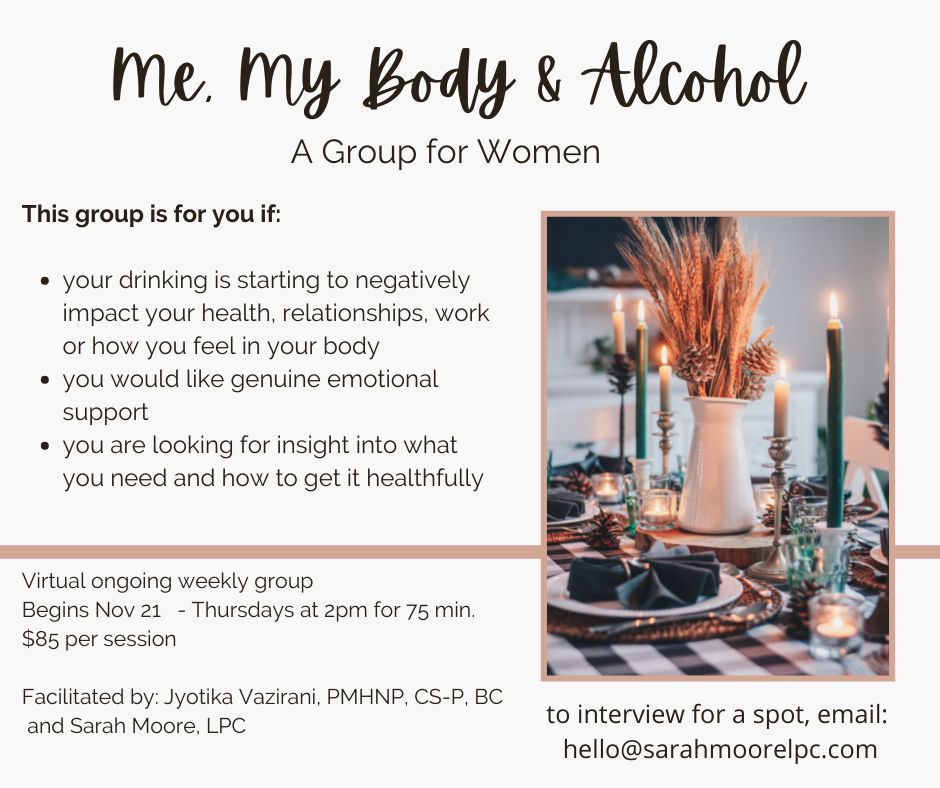 "Me, My Body & Alcohol" Group for Women - November Session Now Forming, Online Event
