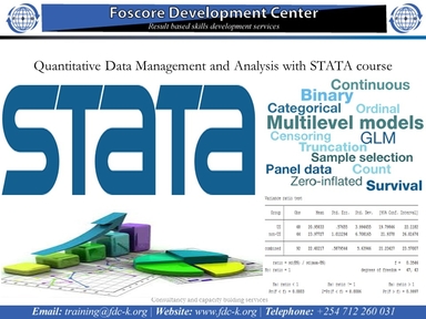 Quantitative Data Management and Analysis with STATA, Nairobi, Nairobi County,Murang'a,Kenya