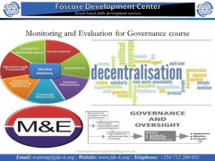 Monitoring and Evaluation for Governance course