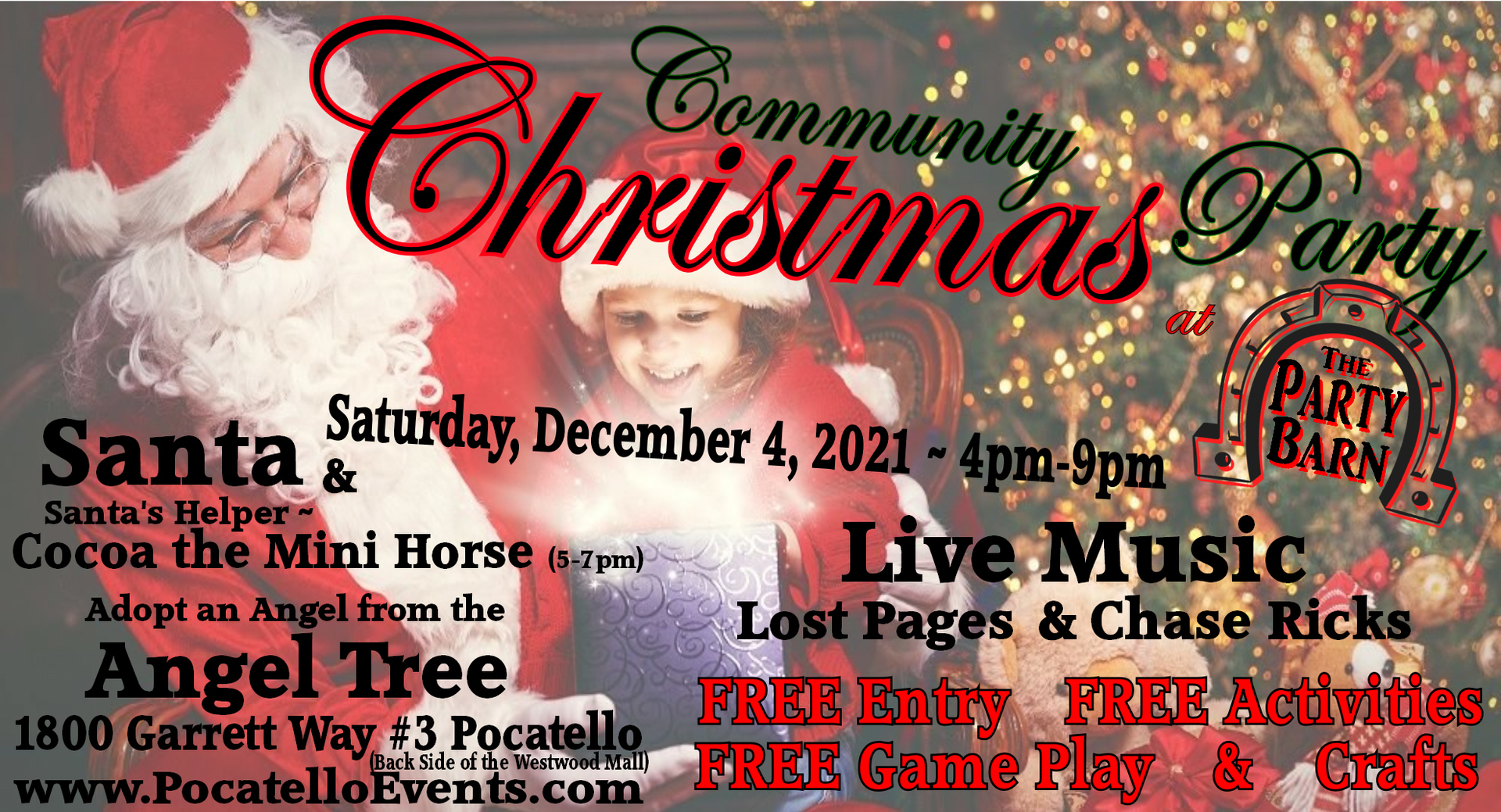 Community Christmas Party @ The Party Barn, Pocatello, Idaho, United States