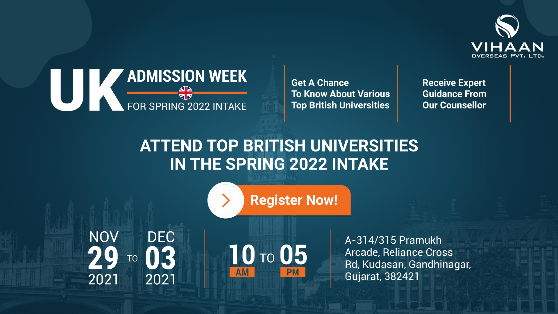 UK Admission Week For Spring 2022 Intake, Gandhinagar, Gujarat, India