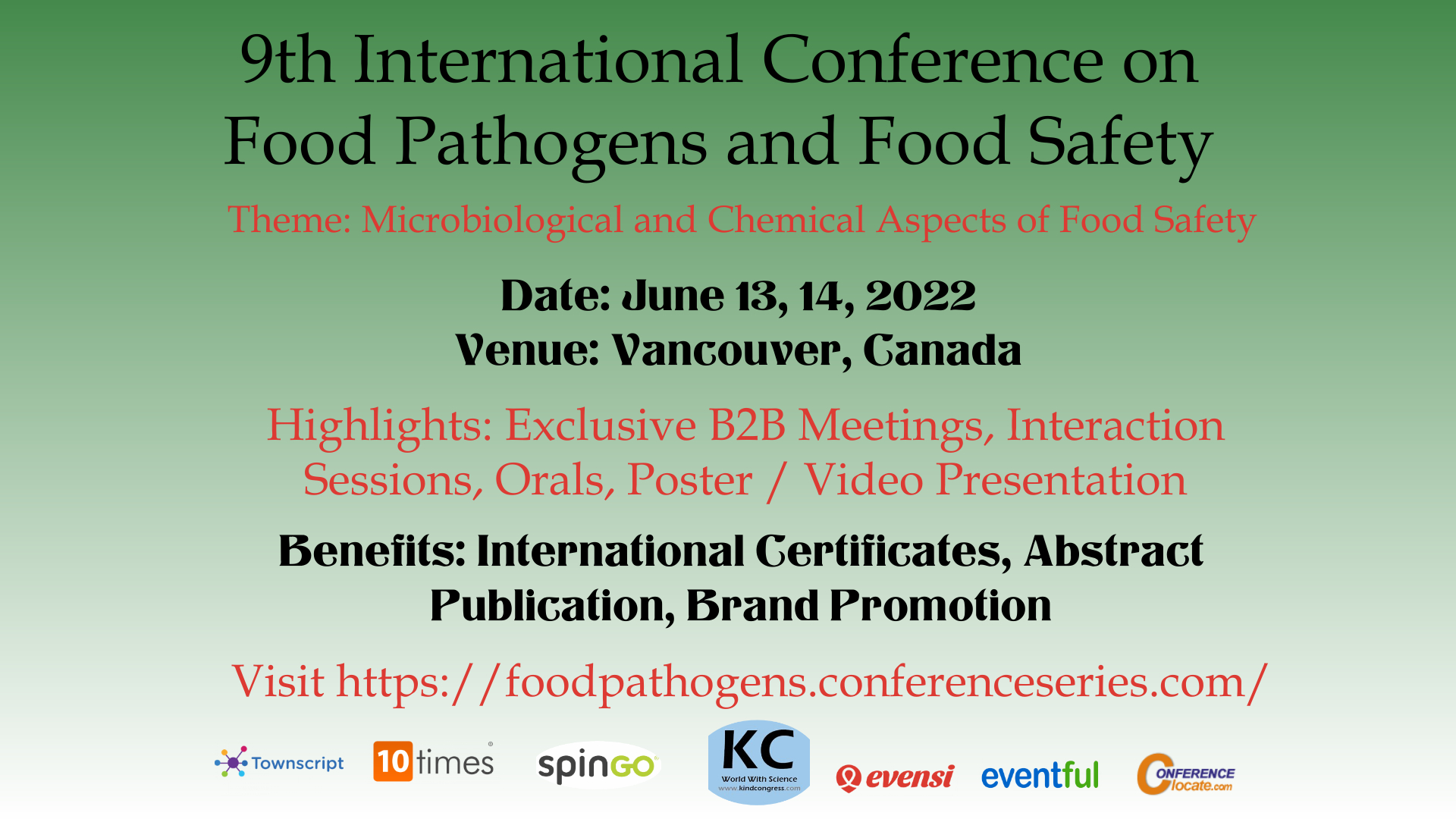 9th International Conference on Food pathogens and Food Safety, Online Event