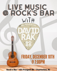 Live Music- David Rak at Rock's Bar !
