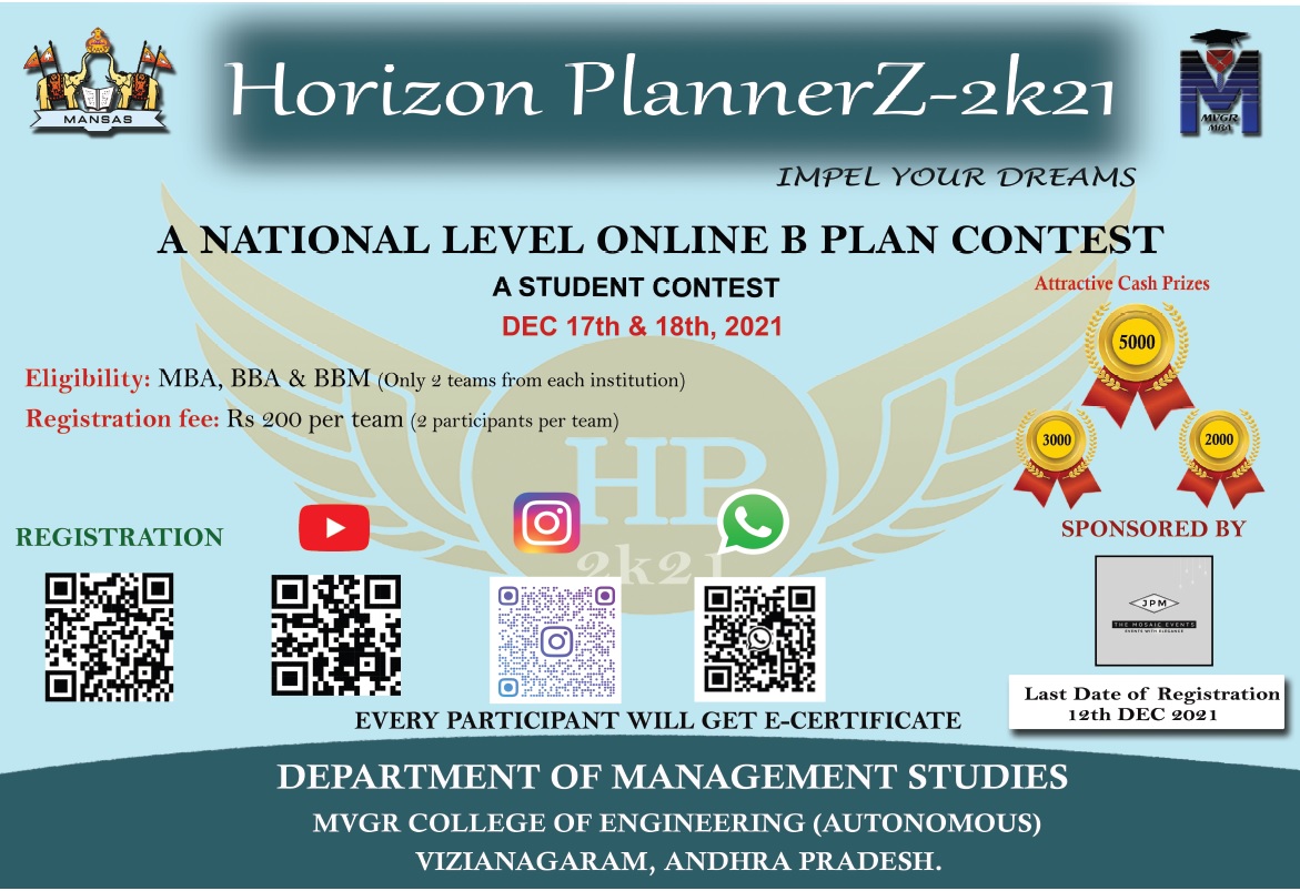 HORIZON PLANNERZ 2K21, Online Event