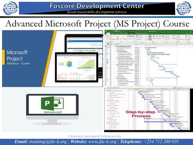 Advanced Microsoft Project (MS Project) Course 3, Nairobi, Nairobi county,Nairobi,Kenya