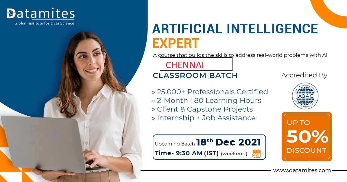 Artificial Intelligence Expert in Chennai - December'21, Online Event