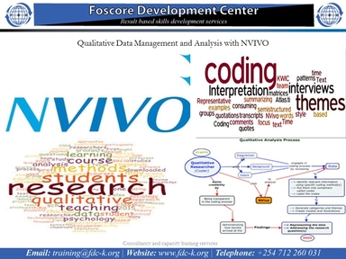 Qualitative Data Management and Analysis with NVIVO course, Nairobi, Nairobi County,Nairobi,Kenya
