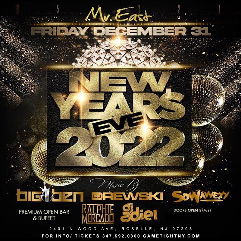 Mister East NJ New Years Eve 2022, Roselle, New Jersey, United States