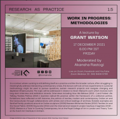 KNMA’s ‘Research as Practice’ Lecture series featuring Grant Watson
