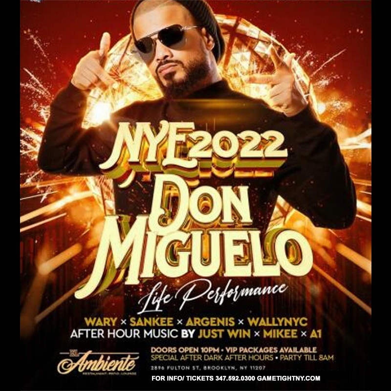 Don Miguelo live at El Ambiente NY New Years Eve 2022, Brooklyn, New York, United States