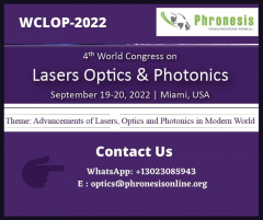4th World Congress On Lasers, Optics and Photonics (WCLOP-2022)