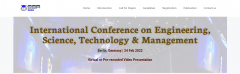 CFP: Engineering, Science, Technology & Management - International Conference (ICESTM 2022)