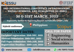 2 nd International Conference on Engineering, Social- Sciences, And Humanities