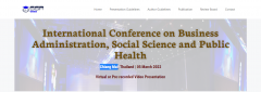 Online International Conference on Business Administration, Social Science and Public Health (ICBASPH 2022)