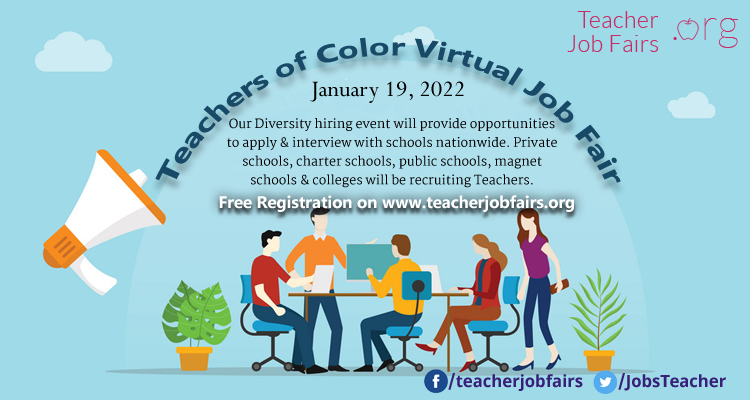 Teachers of Color Virtual Job Fair 2022, Online Event