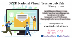 SPED National Virtual Teacher Job Fair