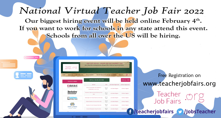 National Virtual Teacher Job Fair 2022, Online Event