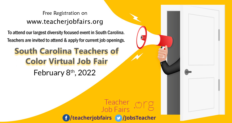 Teachers of Color Virtual Job Fair South Carolina, Online Event