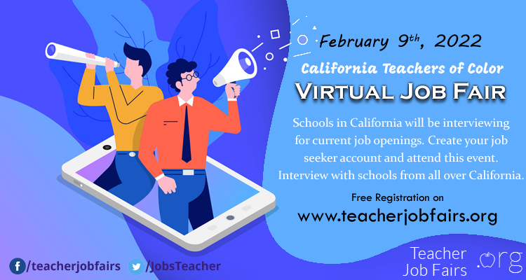 California Teachers of Color Virtual Job Fair 2022, Online Event