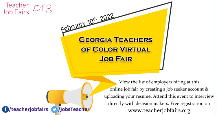 Georgia Teachers of Color Virtual Job Fair, Online Event