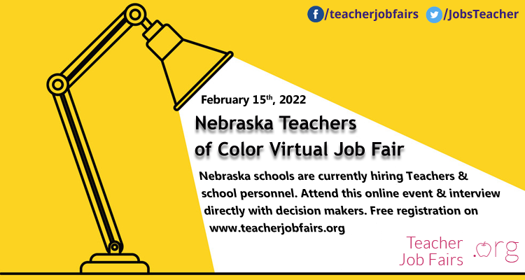Teachers of Color Virtual Job Fair Nebraska, Online Event