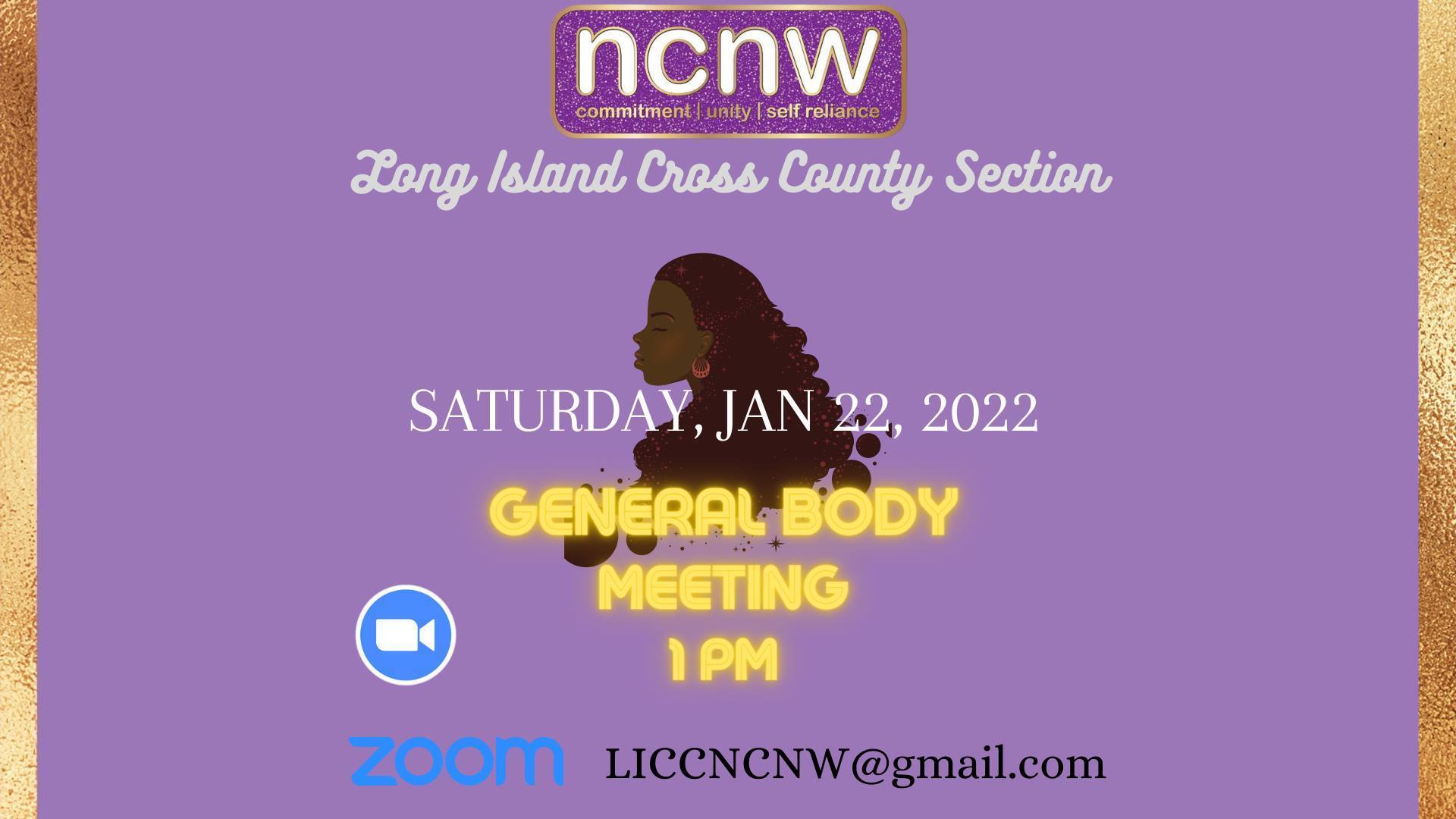 January NCNW Long Island Cross County General Membership Meeting, Online Event