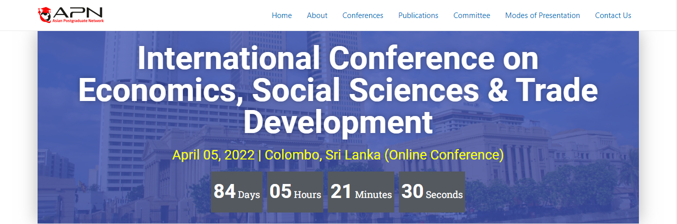 [Virtual] International Conference on Economics, Social Sciences & Trade Development, Online Event