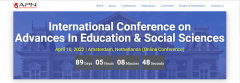 2022–International Conference on Advances In Education & Social Sciences, 10 April, Amsterdam