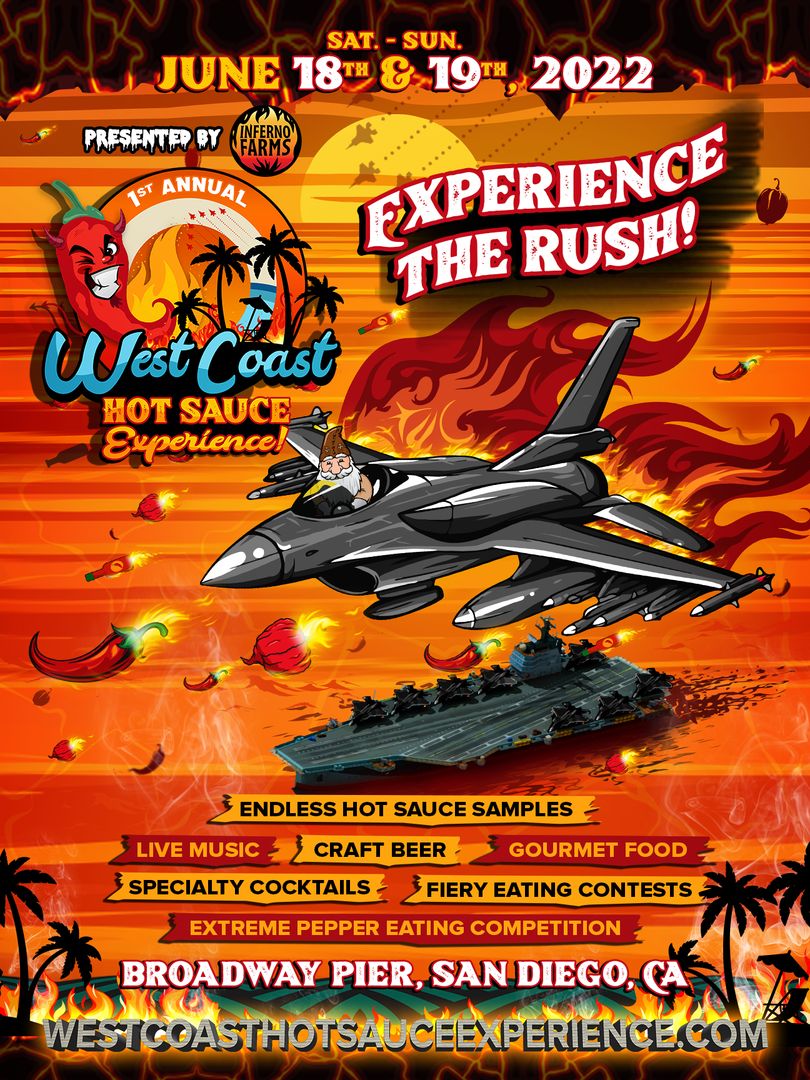 The West Coast Hot Sauce Experience, June 18-19 2022, Broadway Pier downtown San Diego, San Diego, California, United States